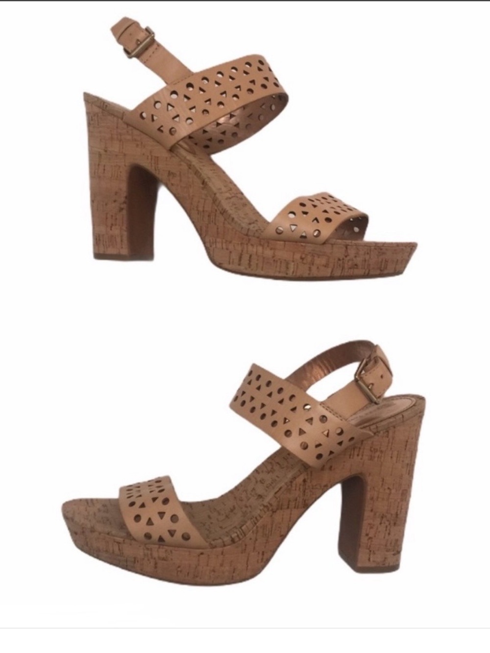Rebecca Taylor Tan Cork Platform Block Heels